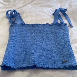 Never worn- Hollister Tube Top,Cornflower Blue,Shoulder Ties- Medium